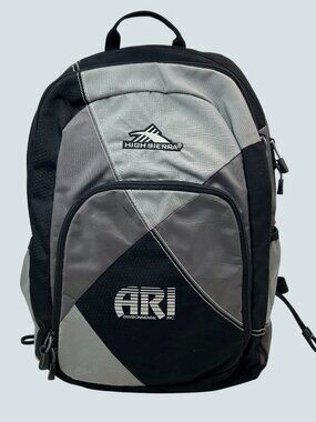High Sierra Gray & Black Backpack Cushioned Laptop Compartment Multiple Pockets